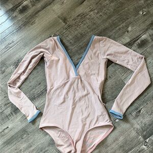 Yumiko Pink and Blue Long Sleeve Leotard